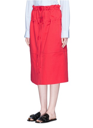Front View - Click To Enlarge - PORTS 1961 - Drawstring cotton-silk twill skirt
