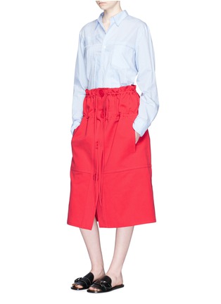 Figure View - Click To Enlarge - PORTS 1961 - Drawstring cotton-silk twill skirt