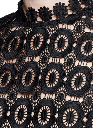 Detail View - Click To Enlarge - SELF-PORTRAIT - 'Lace Military' pleated skirt floral crochet dress