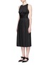 Front View - Click To Enlarge - THE ROW - 'Lao' lace-up waist cotton poplin dress