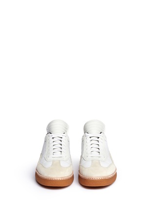 Front View - Click To Enlarge - ALEXANDER WANG - 'Eden' low top leather and suede sneakers