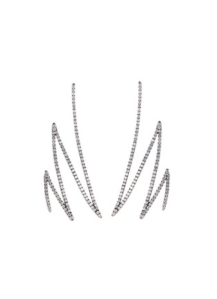 Main View - Click To Enlarge - KHAI KHAI - 'Zigzag' diamond 18k white gold earrings
