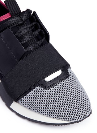 Detail View - Click To Enlarge - BALENCIAGA - 'Race Runners' leather and mesh neoprene sock sneakers