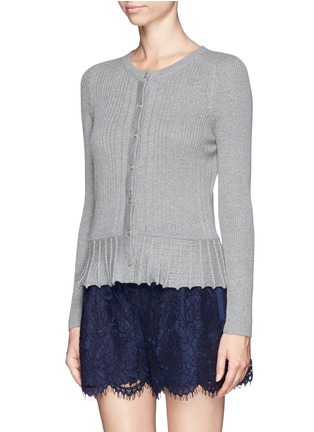 Front View - Click To Enlarge - TORY BURCH - 'Margaret' peplum cardigan