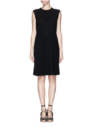 Main View - Click To Enlarge - TORY BURCH - 'Roberta' guipure lace overlay knit dress