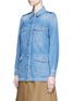 Front View - Click To Enlarge - CLOSED - 'Blade' denim military long jacket