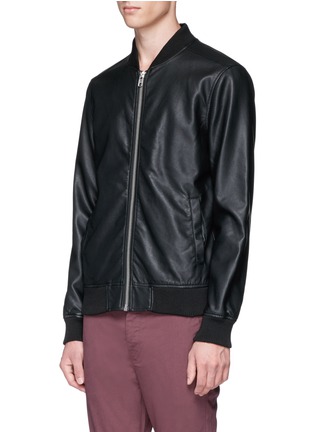 Front View - Click To Enlarge - TOPMAN - Faux leather bomber jacket