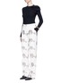 Figure View - Click To Enlarge - EMILIO PUCCI - Ruffle cutout shoulder rib knit top