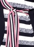 Detail View - Click To Enlarge - PORTS 1961 - Stripe knit sash tie kimono wrap jacket