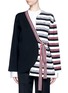 Main View - Click To Enlarge - PORTS 1961 - Stripe knit sash tie kimono wrap jacket