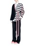 Figure View - Click To Enlarge - PORTS 1961 - Stripe knit sash tie kimono wrap jacket