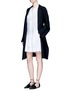 Figure View - Click To Enlarge - VINCE - Drop waist pleat front linen blend dress