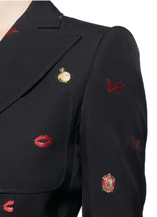 Detail View - Click To Enlarge - ALEXANDER MCQUEEN - Fil coupé cropped sleeve jacket