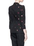 Back View - Click To Enlarge - ALEXANDER MCQUEEN - Fil coupé cropped sleeve jacket