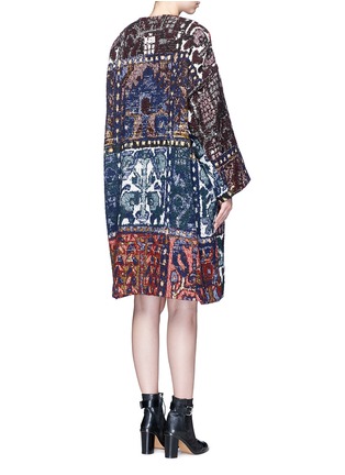 Back View - Click To Enlarge - CHLOÉ - Tapestry jacquard wrap coat