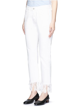 Front View - Click To Enlarge - 3X1 - 'WM3' fringe cuff cropped jeans