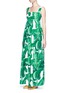 Figure View - Click To Enlarge - - - Banana leaf print poplin maxi dress