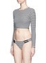Figure View - Click To Enlarge - VITAMIN A - 'Neutra' cutout hipster stripe full bikini bottom