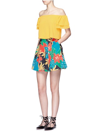 Figure View - Click To Enlarge - ALICE & OLIVIA - 'Connor' floral print box pleat skirt