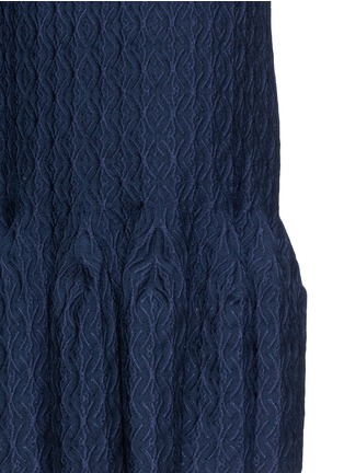 Detail View - Click To Enlarge - ALAÏA - 'Segovie' peplum hem stripe jacquard knit dress