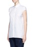 Front View - Click To Enlarge - BALENCIAGA - Pinstripe poplin sleeveless shirt