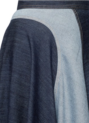 Detail View - Click To Enlarge - LANVIN - Wavy fade panel denim skirt