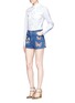 Figure View - Click To Enlarge - VALENTINO GARAVANI - Embroidered butterfly appliqué denim shorts