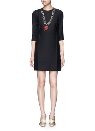 Main View - Click To Enlarge - GUCCI - Embellished heart and chain dress