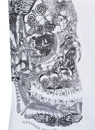 Detail View - Click To Enlarge - ALEXANDER MCQUEEN - Butterfly skull print organic cotton T-shirt