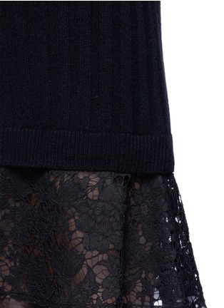 Detail View - Click To Enlarge - VALENTINO GARAVANI - Lace hem virgin wool-cashmere sweater dress