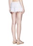 Back View - Click To Enlarge - MIGUELINA - 'Minnie' geometric cutwork embroidery drawstring shorts