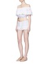 Figure View - Click To Enlarge - MIGUELINA - 'Minnie' geometric cutwork embroidery drawstring shorts