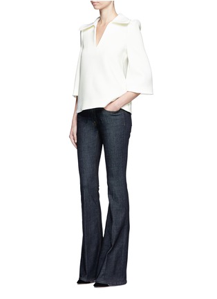 Figure View - Click To Enlarge - CO - Flared collar crepe top