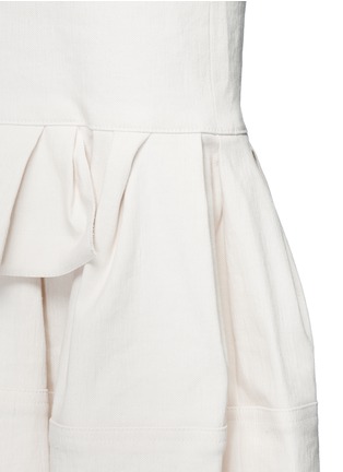Detail View - Click To Enlarge - LANVIN - Asymmetric ruffle linen blend midi skirt
