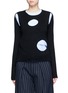 Front View - Click To Enlarge - PORTS 1961 - Geometric cutout cashmere sweater