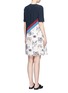 Back View - Click To Enlarge - STELLA MCCARTNEY - 'Bellucci' stripe pleated cat print dress
