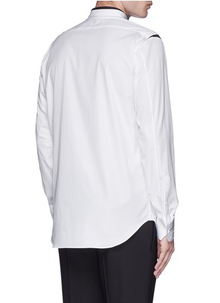Back View - Click To Enlarge - ALEXANDER MCQUEEN - Shoulder stripe cotton shirt