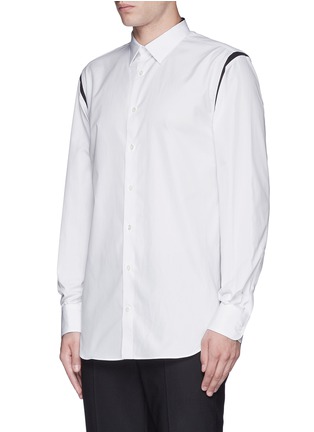 Front View - Click To Enlarge - ALEXANDER MCQUEEN - Shoulder stripe cotton shirt