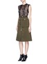 Figure View - Click To Enlarge - ALEXANDER MCQUEEN - Cavalry twill zip front military skirt