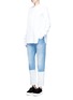 Figure View - Click To Enlarge - PORTS 1961 - Dipped hem whiskered jeans