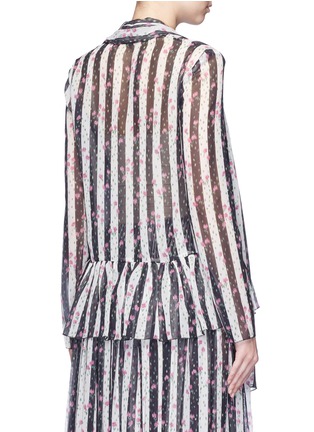 Back View - Click To Enlarge - LANVIN - Stripe floral print silk blouse