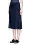 Front View - Click To Enlarge - HELMUT LANG - Wrap back overlay crepe skirt