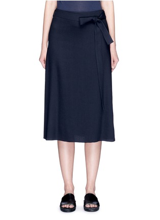 Main View - Click To Enlarge - HELMUT LANG - Wrap back overlay crepe skirt