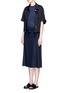Figure View - Click To Enlarge - HELMUT LANG - Wrap back overlay crepe skirt