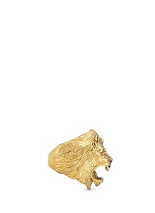 Figure View - Click To Enlarge - ELA STONE - Lion head brass ring