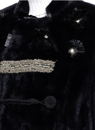 Detail View - Click To Enlarge - TOGA ARCHIVES - Embroidered trim faux fur coat