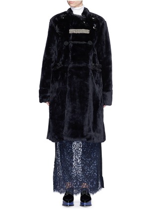 Main View - Click To Enlarge - TOGA ARCHIVES - Embroidered trim faux fur coat