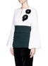 Front View - Click To Enlarge - TOGA ARCHIVES - Colourblock papercut jacquard crepe top