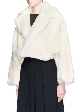 Front View - Click To Enlarge - TOGA ARCHIVES - Notched lapel cropped faux fur jacket