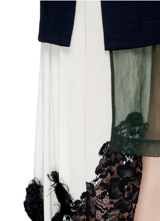 Detail View - Click To Enlarge - TOGA ARCHIVES - Cotton poplin wool knit combo asymmetric layer dress